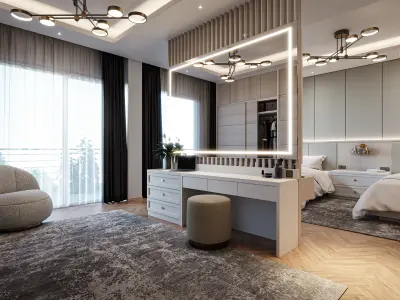 Hotel Suite Bedroom Blender - Fbx - Obj 3D model