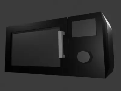 GameReady Microwave 3D Model  Low Poly  Blender  FBX Low-poly 3D model