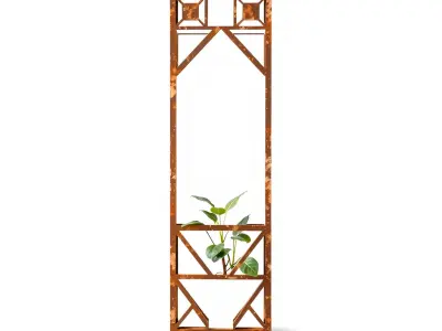 Decorative Rustic Frame with Plant Holder Model Pack Low-poly 3D model