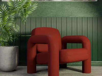 Archviz Single Seat 7 Basic Scene and Lighting 3D model