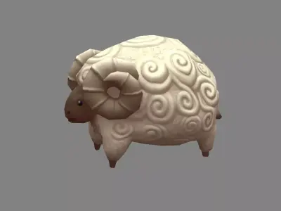 Cartoon Sheep Low-poly 3D model 4