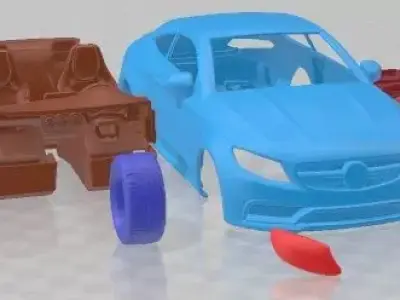 Mercedes Benz C63 AMG Coupe 2016 V2 Printable Car  3D print model