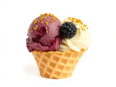 Ice Cream Sundae in Waffle Cone Model Pack Low-poly 3D model