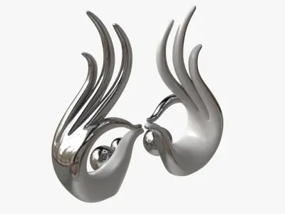 Abstract Hands Ceramic Figurine Set 3D model