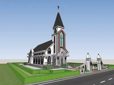 gereja semi klasik 3D model
