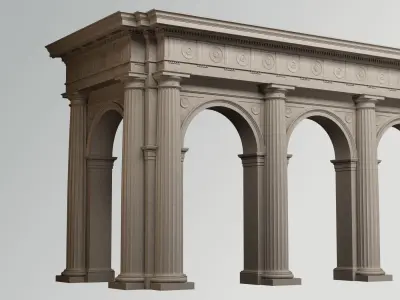 Arch in classical Doric Denticulated order 3D model