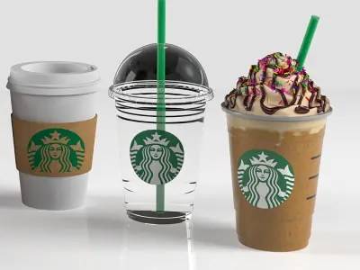 Coffe Cup Starbucks Low-poly 3D model