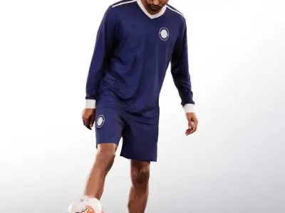 Jonny 12681 - Athletic Black Man Playing Soccer Low-poly 3D model