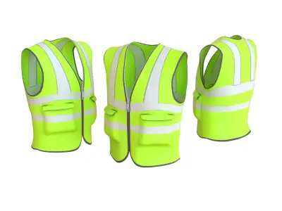 Realistic Worker Vest 004 Low-poly 3D model