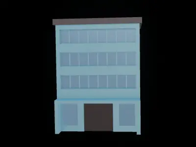 Low Poly Building 3D Model Free low-poly 3D model