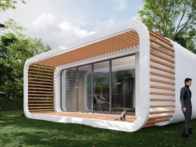 Capsul house Low-poly 3D model