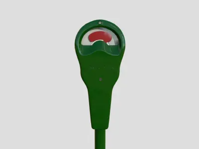 Parking Meter Green Low-poly 3D model