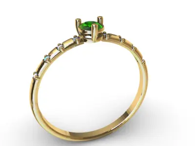 Anillo solitario para dama-mujer -v- 3D print model