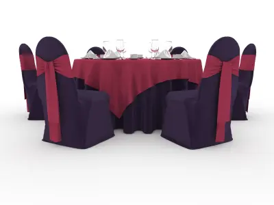 Banquet Table and Chair 65 3D model