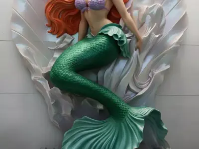 Mermaid statue Low-poly 3D model