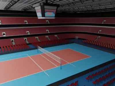 Volleyball Stadium Low-poly 3D model