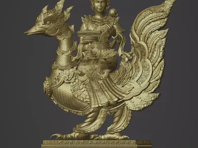 Saraswati 3d sculpture 3D print model
