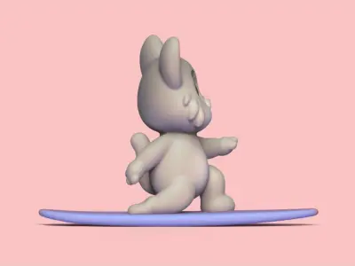 Cat Surfing 3D print model