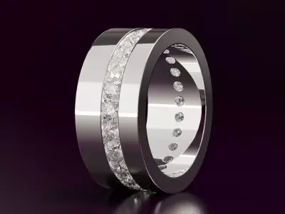 round cut eternity ring N07 54EU size Free 3D print model