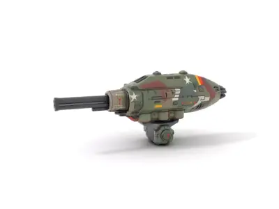 Advanced Camouflaged Turret Weapon Model Pack Low-poly 3D model