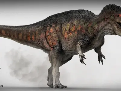 Acrocanthosaurus dinosaur Low-poly 3D model