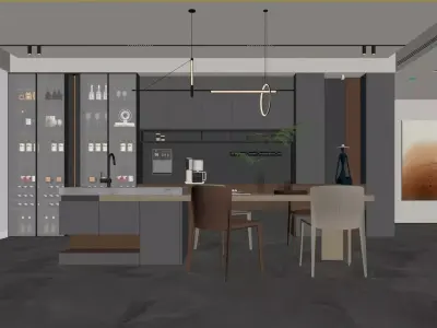 Modern Light Luxury Kitchen 3D model