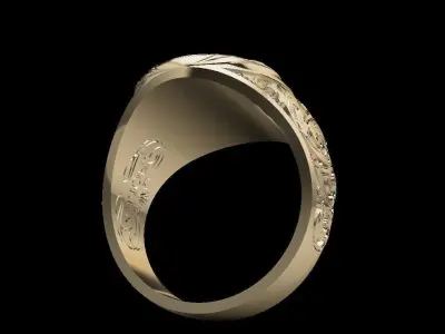 Male USA Eagle ring 3D print model 3D print model