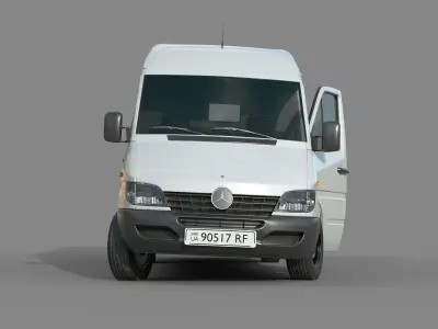Mercedes Benz Sprinter Lowpoly game ready Low-poly 3D model
