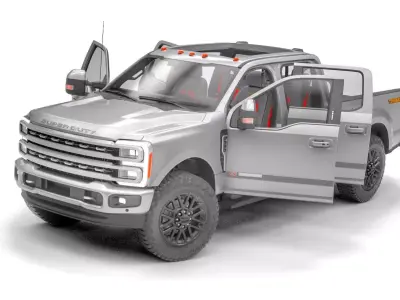 Generic Pickup 2024 Whit Interior Low-poly 3D model