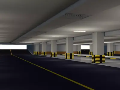 Parking Underground Low Poly  Low-poly 3D model