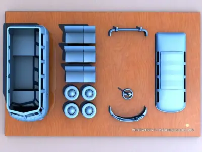 VOLKSWAGEN MICROBUS DELUXE TYPE 1 - 1968 3D print model