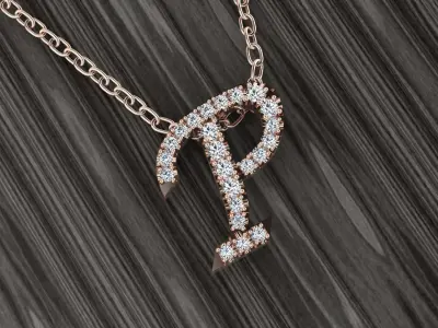 Jewelry Alphabet Pendant P 3D print model