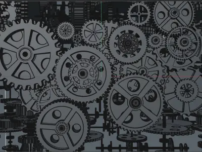  OC render c4d  gear 3D model