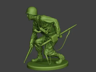 American engineer soldier ww2 Crouch A9 3D print model