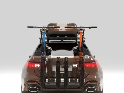 Audi RS 6 Avant with Bike and Roofbox 3D model