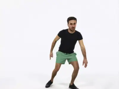 Flow 09K Football Changing Direction Sports Man Low-poly 3D model