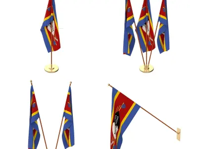 Swaziland Flag Pack 3D model