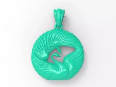 Swan pendant 01 3D print model