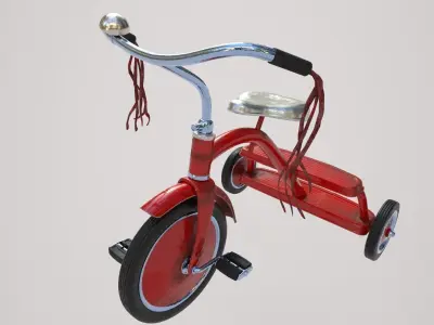 Tricycle Red  Zbrush Model 3D model