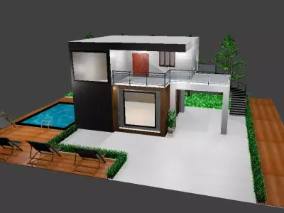 Luxury Modern House 3D model buy