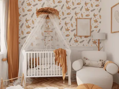Autumn Baby Room Blender Scene 3D model