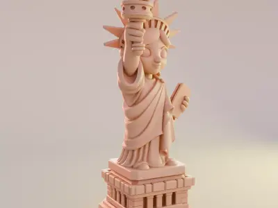 Statue of Liberty Cartoon Decorative Sculpture 3D print model