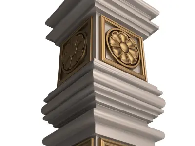 Stair Baluster 06 White Low-poly 3D model