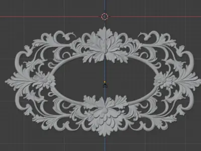 Plaster decorative frame ornament 23 3D print model