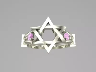 Star Of David Ring  Free 3D print model