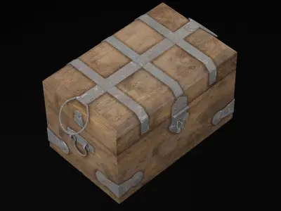 Treasure Chest Box Low-poly 3D model