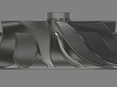 Turbocharger Impeller 100mm 3D Print  3D print model