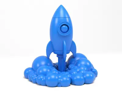 Cartoon rocket 3D print model