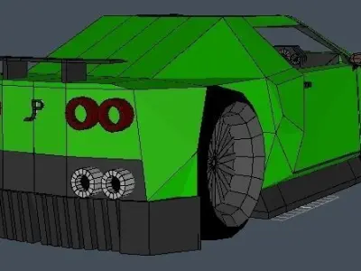 Green Supercar Free 3D model