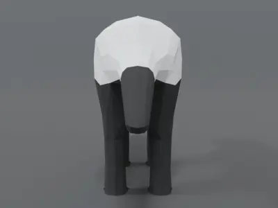 Low Poly Cartoon Honey Badger Low-poly 3D model